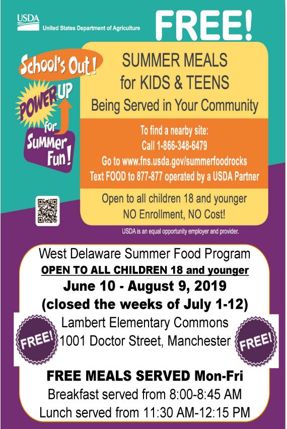 EdgewoodColesburg CSD Free Summer Lunch Program